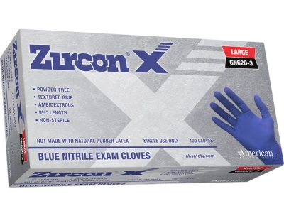 American Health & Safety Zircon X Disposable Nitrile Exam Gloves, 6 mil, Blue, 1000/Case